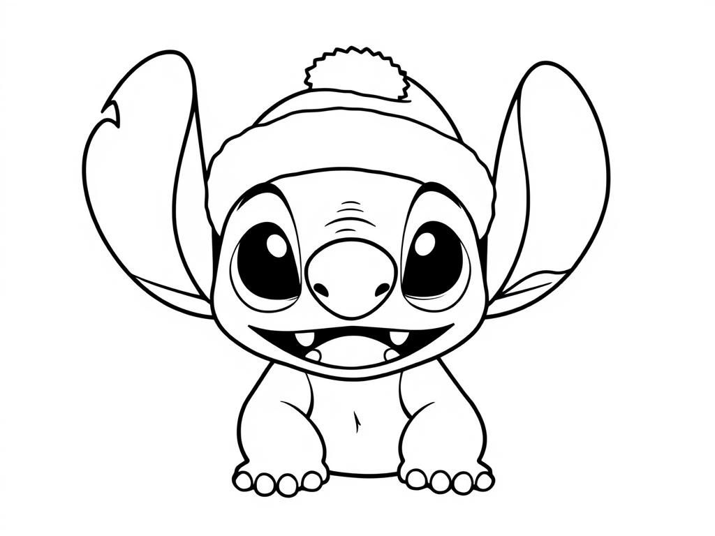 Preview of Stitch (from Lilo and Stitch) with a christmas hat