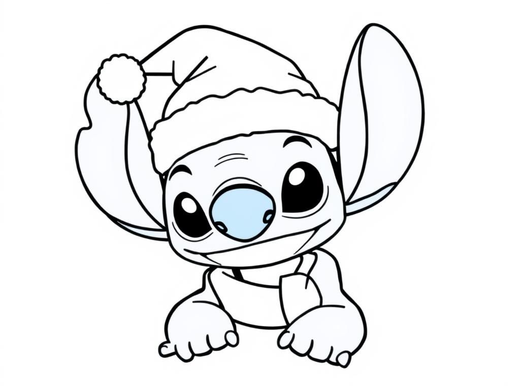 Preview of Stitch (from Lilo and Stitch) with a clearly visible christmas hat