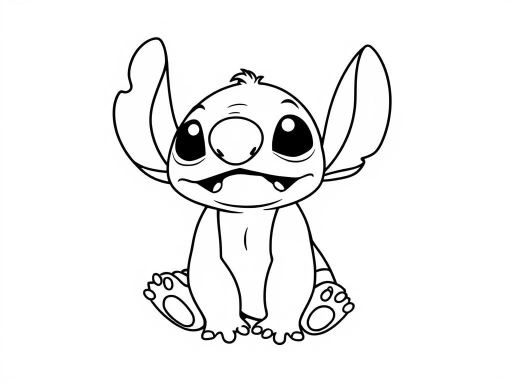 Stitch Coloring Page - Cute Alien Character