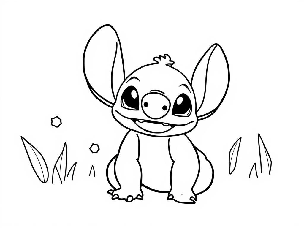 stitch with westlyn under it - Free Printable Coloring Page
