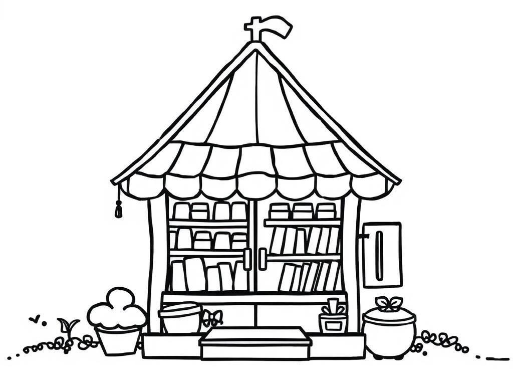 Bookstore Coloring Page