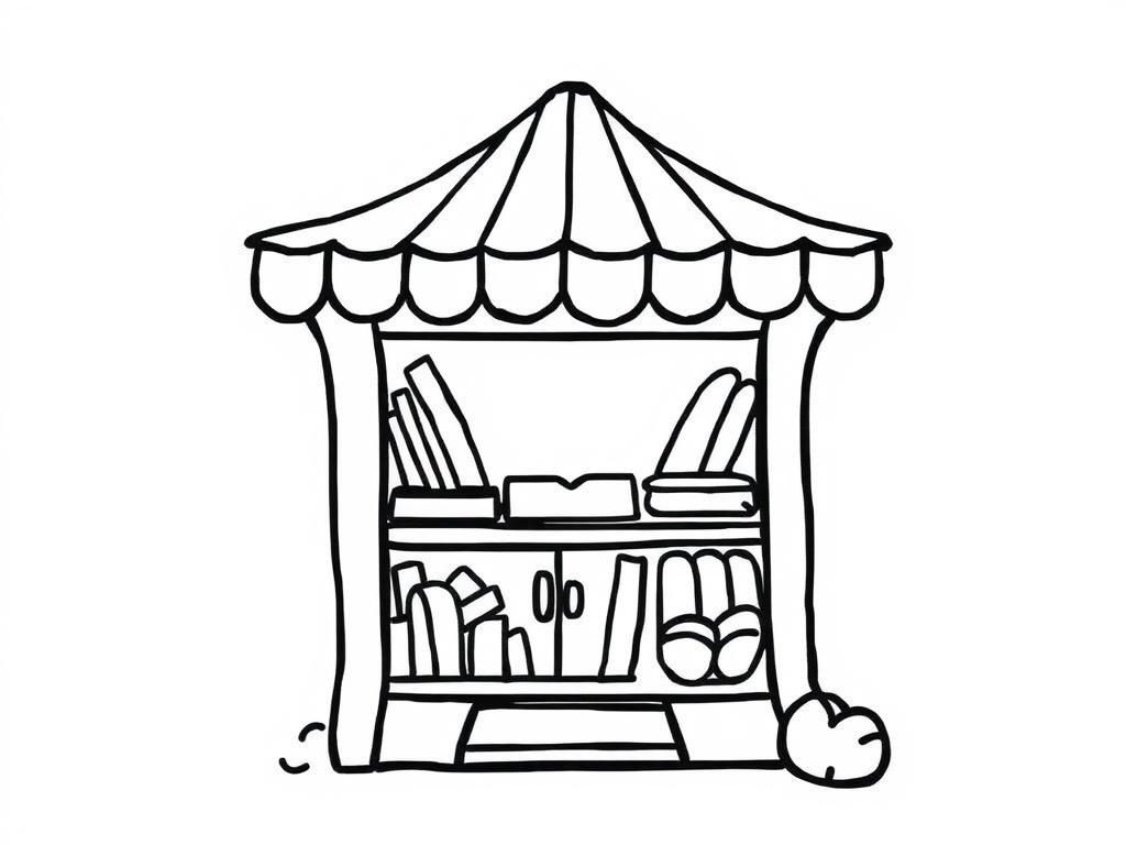 Market Stall Coloring Page