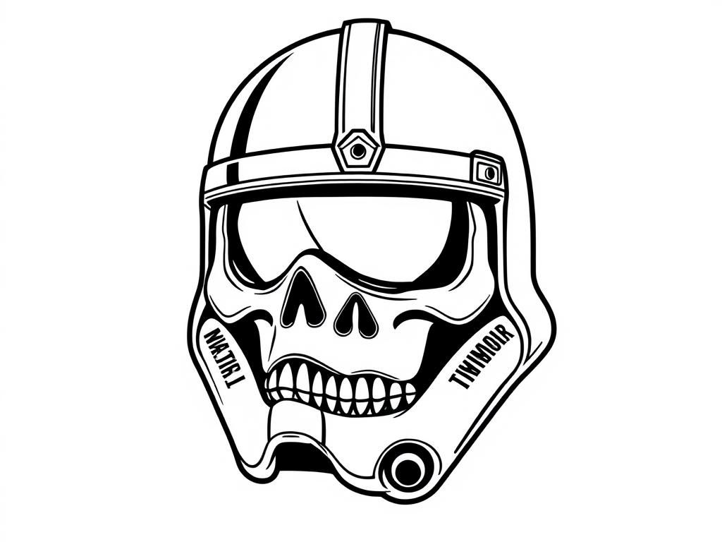 Preview of storm trouper helmet in the style of dios del muertos