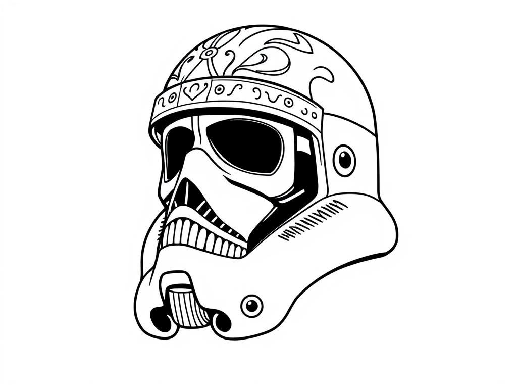 Preview of storm trouper helmet in the style of dios del muertos