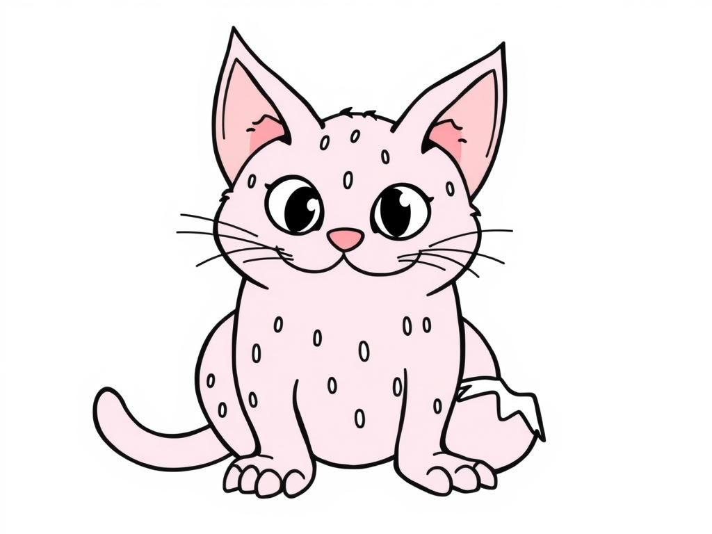 Cat And Spots Coloring Page