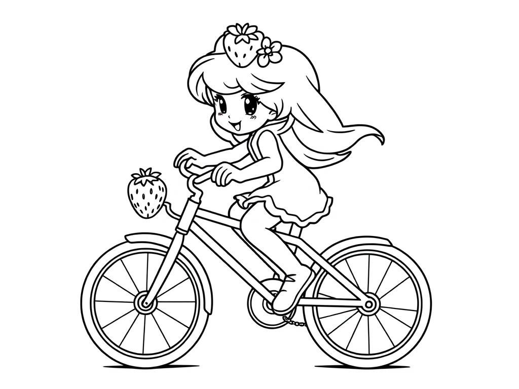 Preview of strawberry shortcake riding a bike