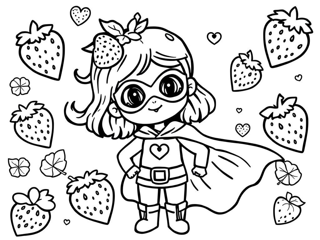 strawberry superhero girl cute