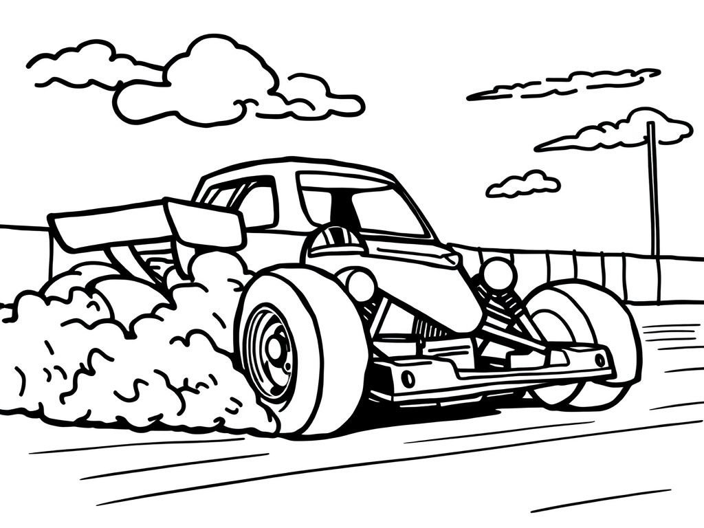 Dragster Racing Coloring Page