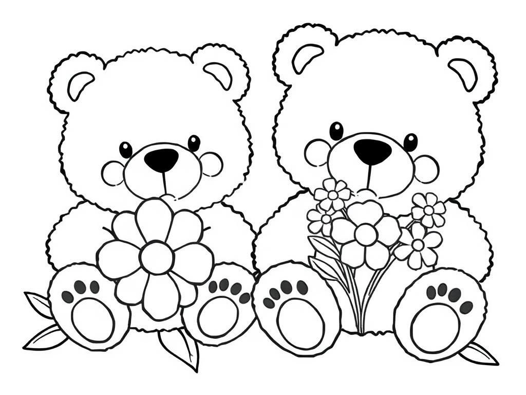 Preview of Stuffed bears with flowers