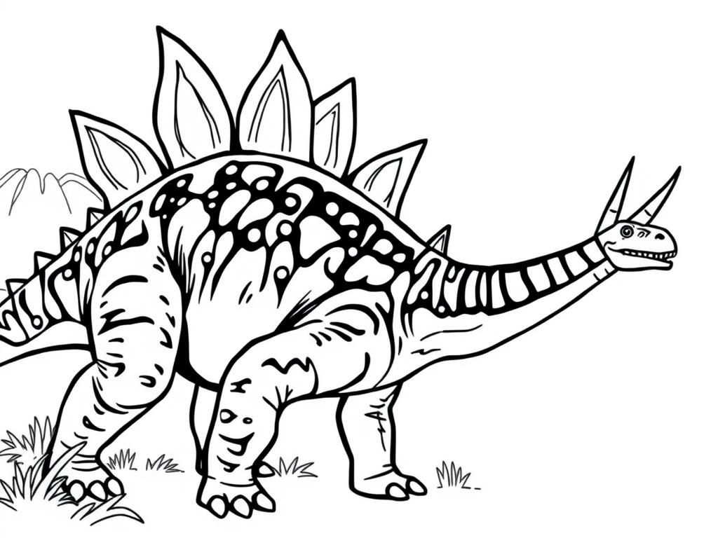 Stegosaurus Coloring Page for Kids