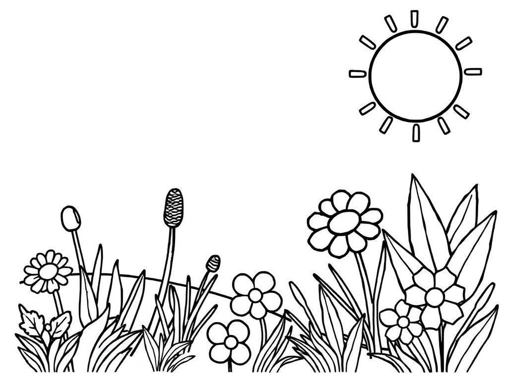 Sunlit Garden Coloring Page