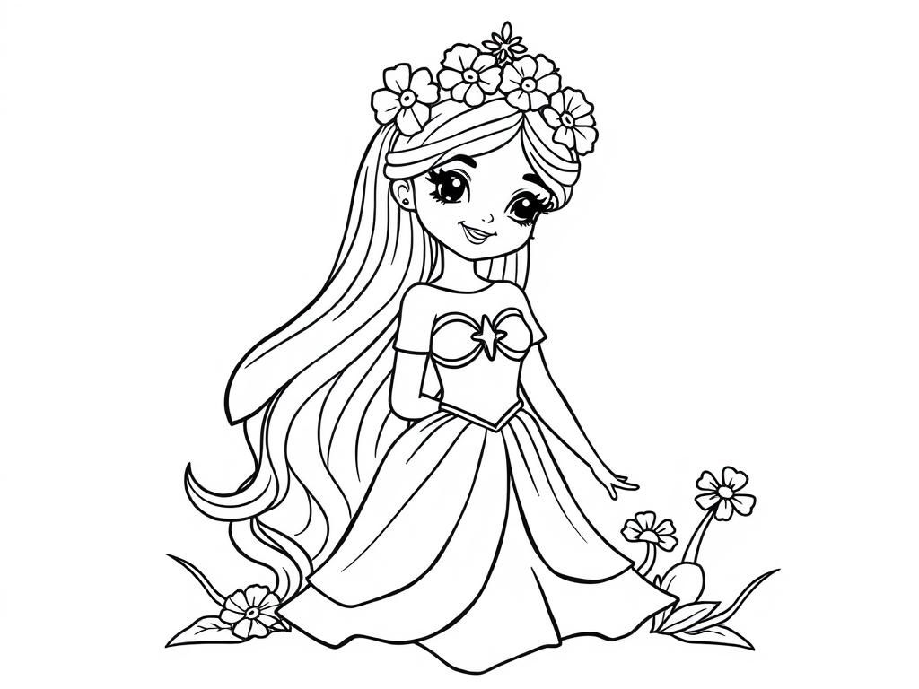 Coloring Page of a Princess