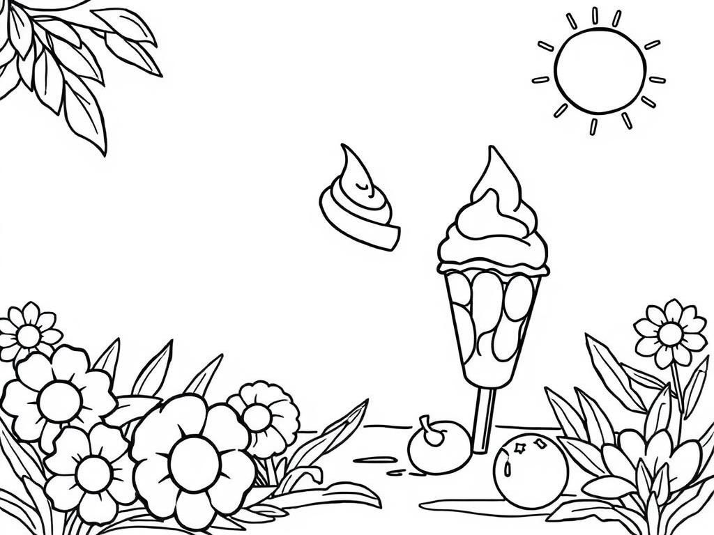 Preview of Summer setting with ice creams