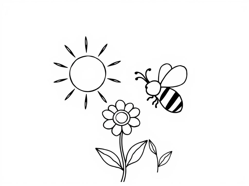 Preview of sun, bee, flower, butterfly