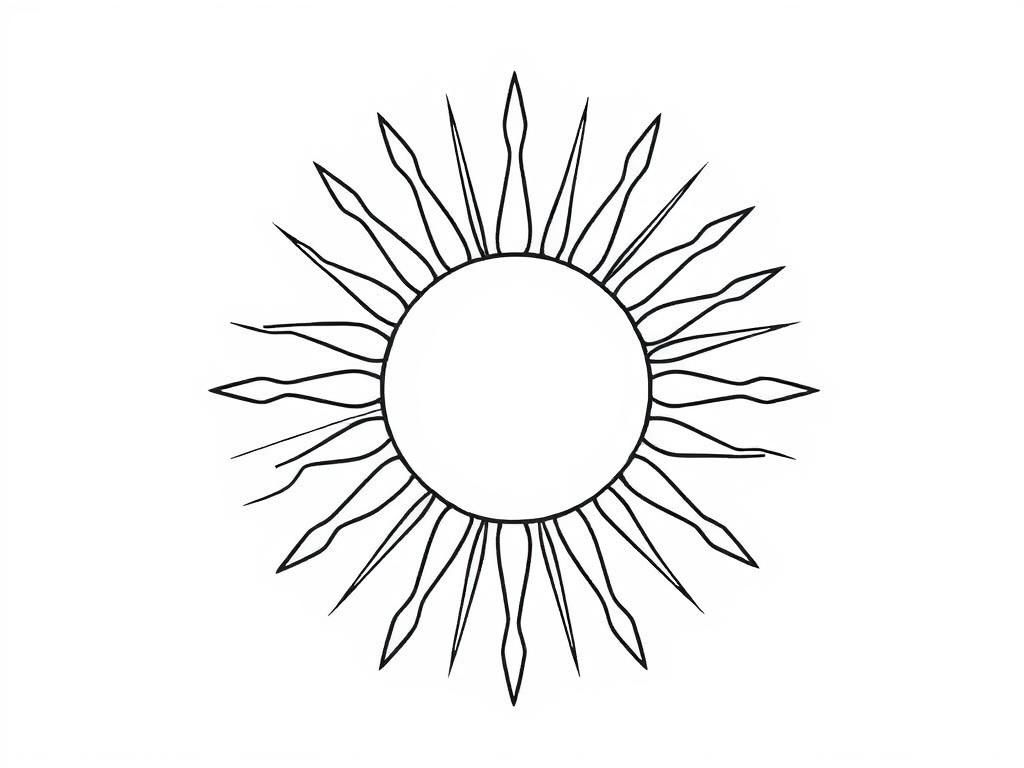 Kleurplaat van de zon