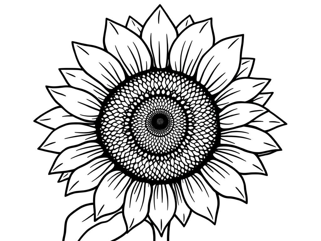 Sunflower Coloring Page: Colorful and Detailed