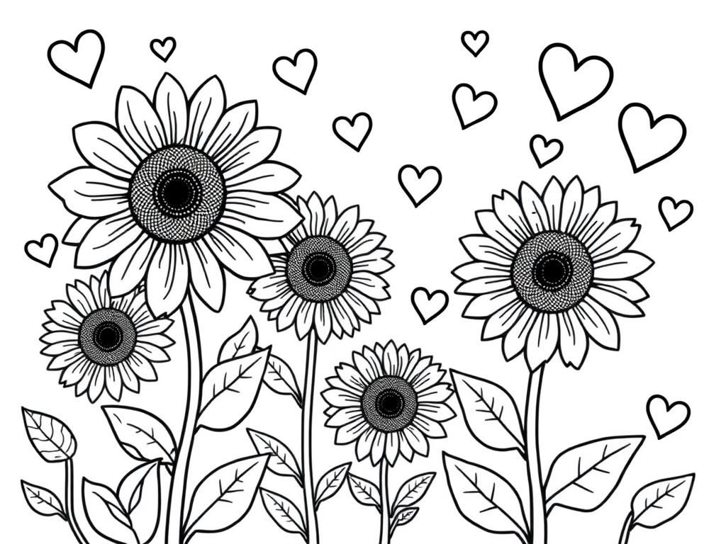 Preview of Sunflowers and hearts