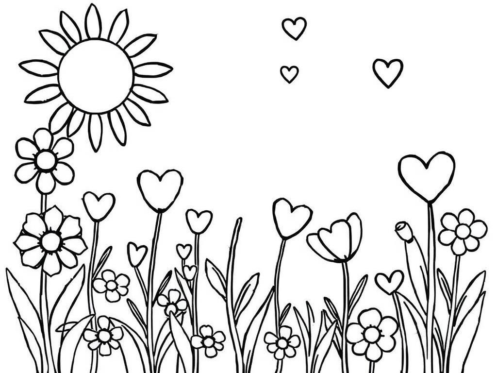 Heart-Themed Coloring Page - Spread Love and Joy