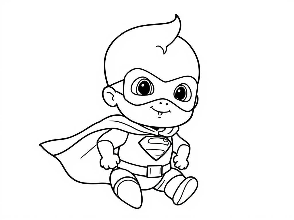 Kleurplaat van een babysuperheld