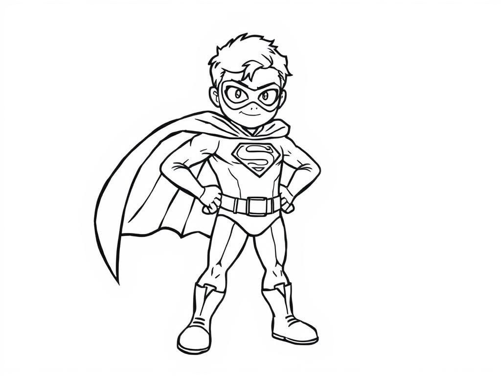 Brave Superhero Coloring Page