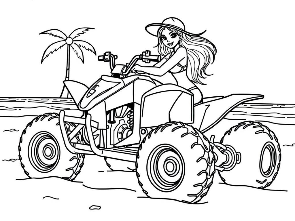 Preview of super hot girl on a beach with atv
