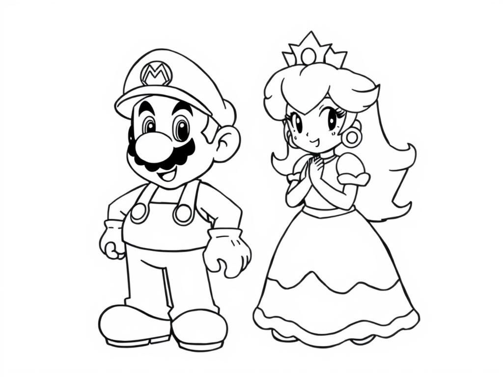 Super Mario and Princess Peach