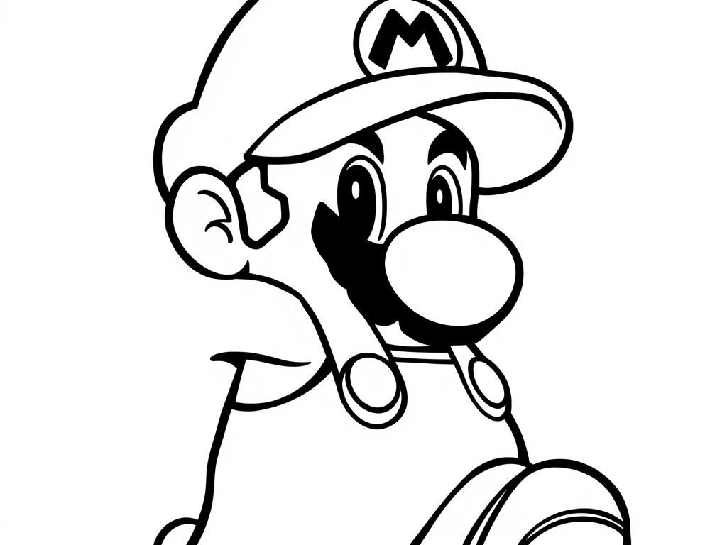 Coloring Page of Mario