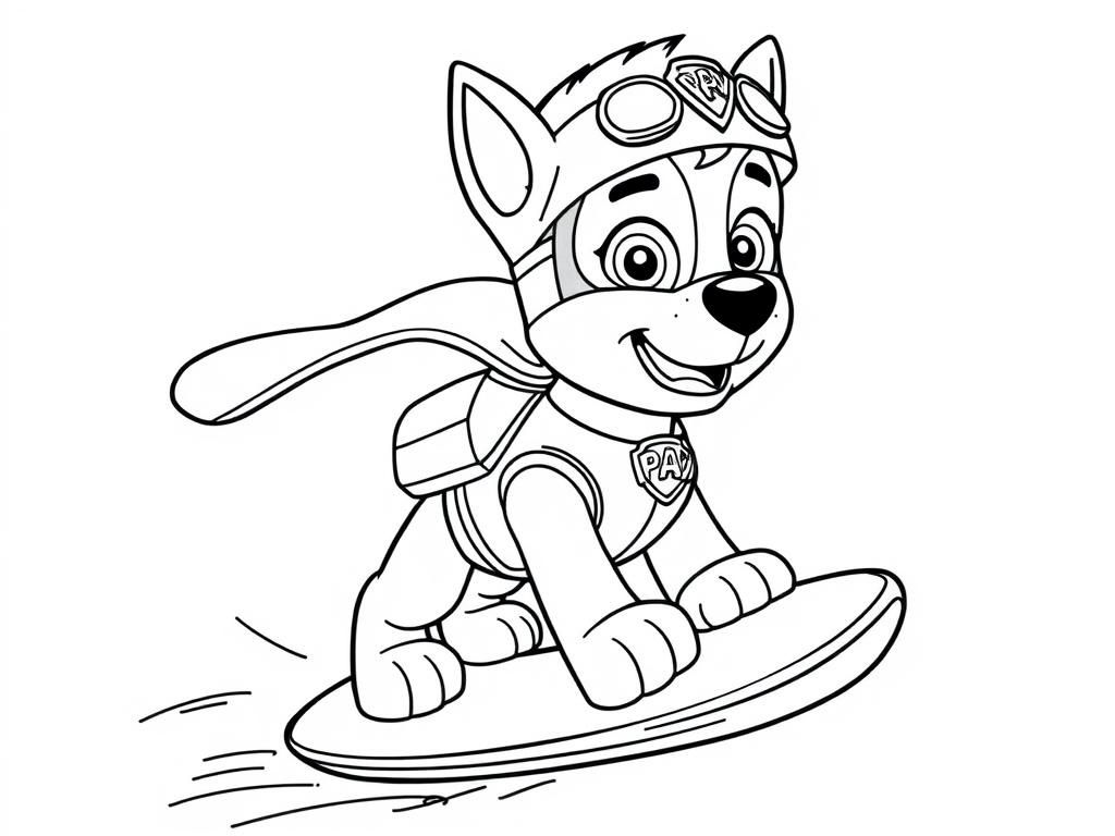 Cartoon Dog on a Skateboard Coloring Page