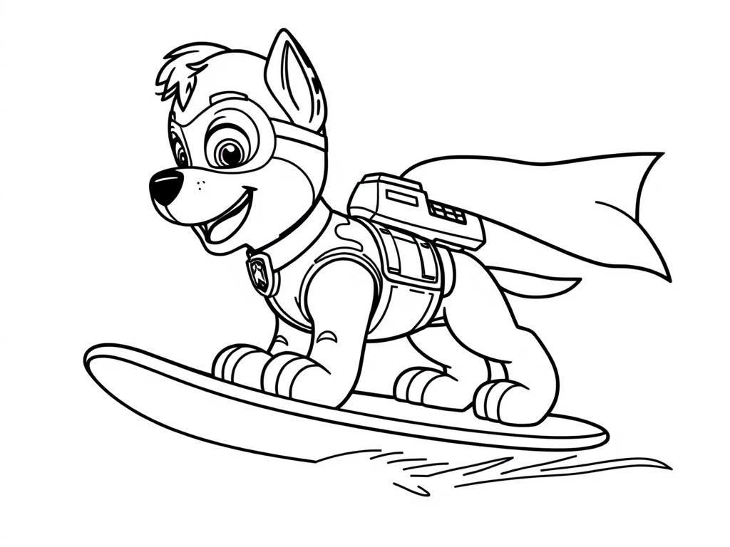 Dog Riding Skateboard Coloring Page