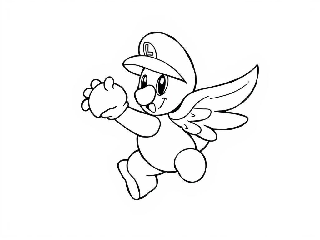 Luigi with Wings Coloring Page