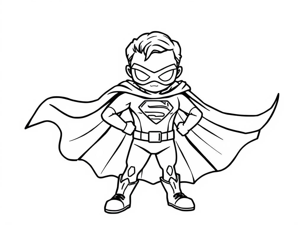 Superhero Boy Coloring Page