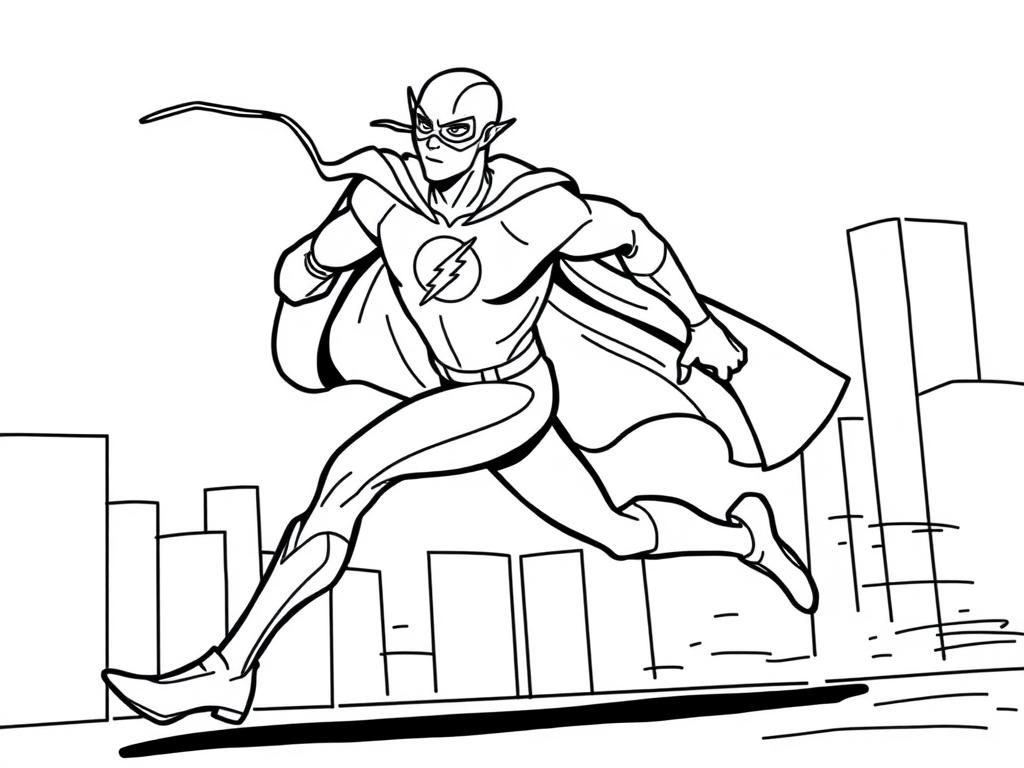 Preview of superhero flash running in a city donned his modern suit in full details