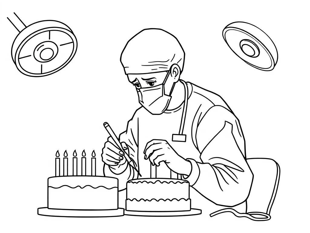 Surgeon crying on his birthday working