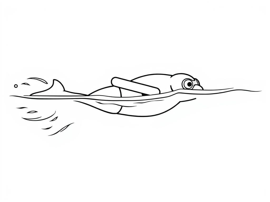 Dolphin Swimming Coloring Page