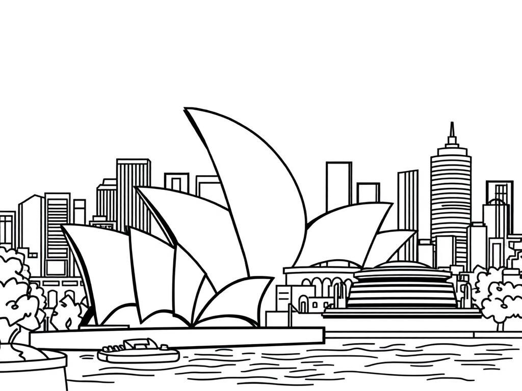 Sydney Opera House Coloring Page