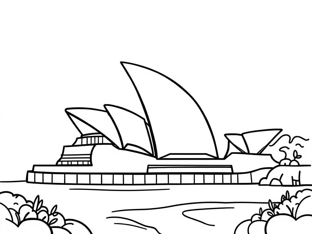 Sydney Opera House Coloring Page