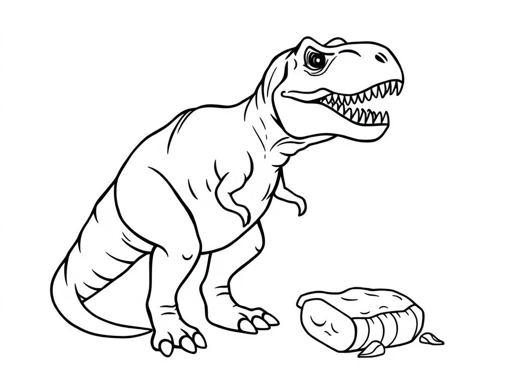 T-Rex Dinosaur Coloring Page