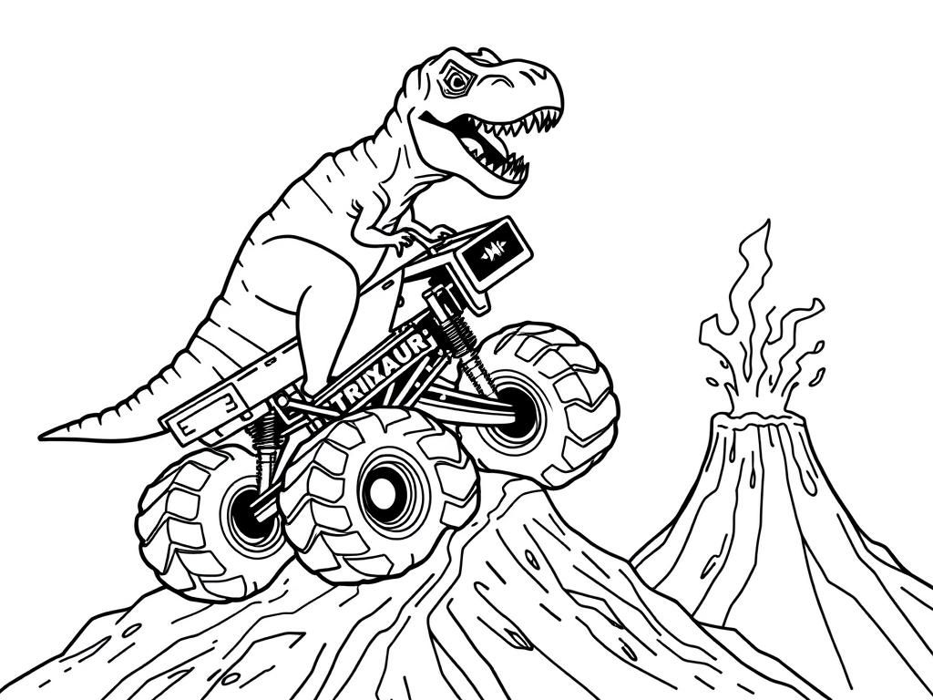 T-Rex Monster Truck Coloring Page