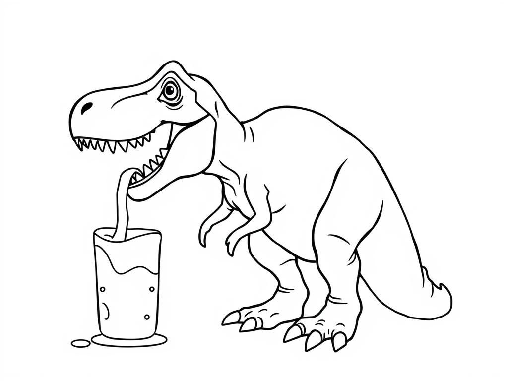 Preview of t rex drinking milk