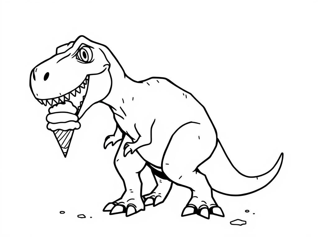 Preview of t-rex eating ice cream