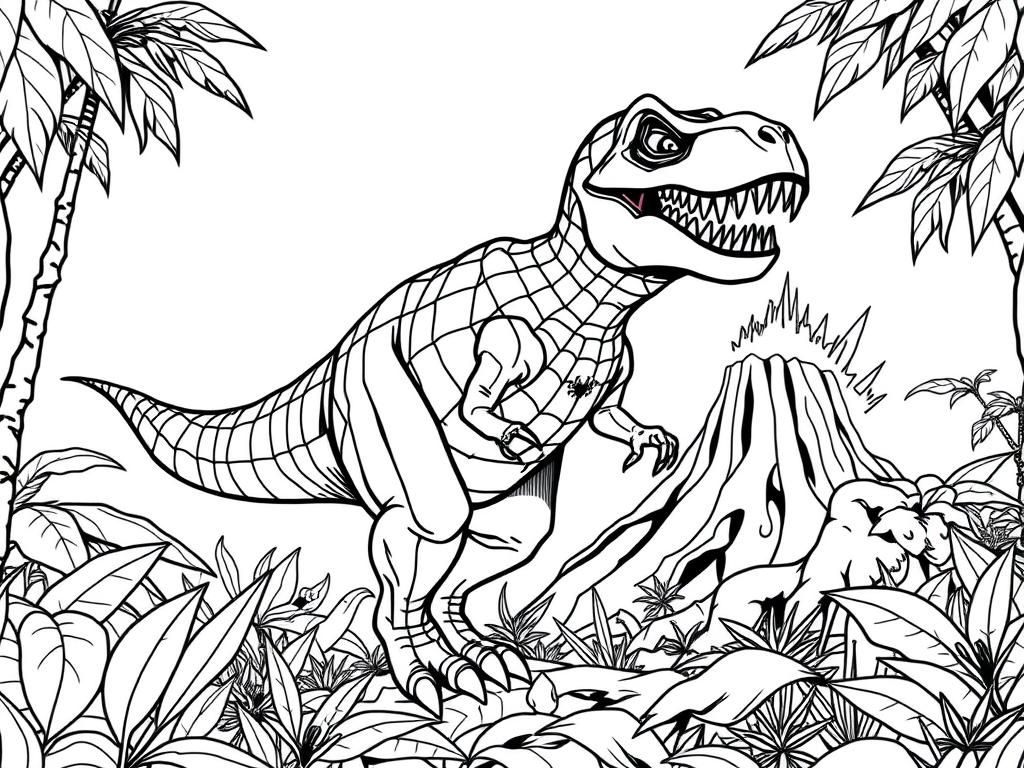 T-Rex Dinosaur Coloring Page