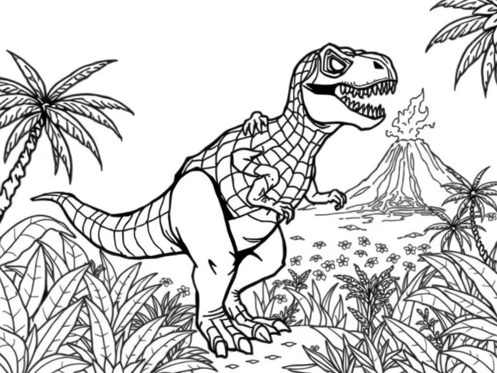 T-Rex Dinosaur Coloring Page