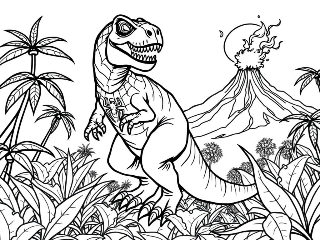 T-Rex Dinosaur Coloring Page