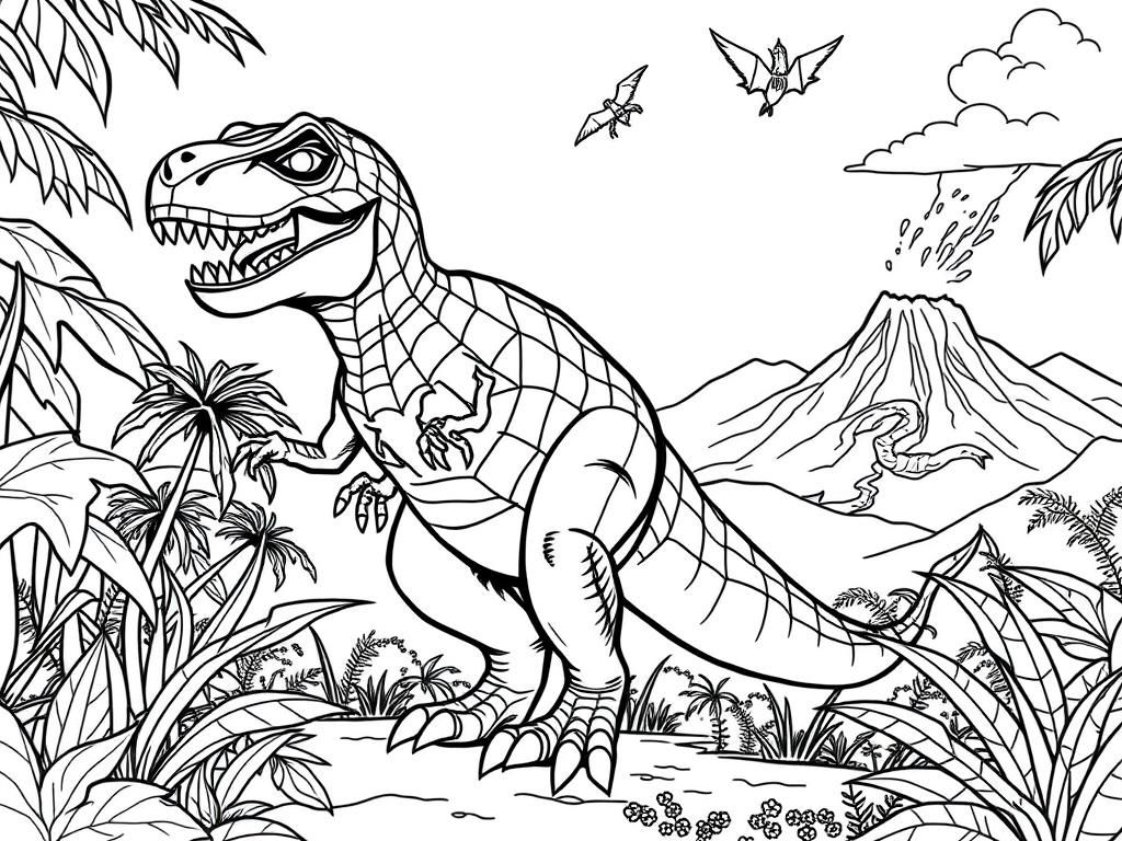 Tyrannosaurus Rex Dinosaur Coloring Page