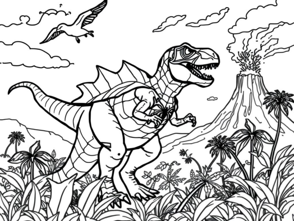 T-Rex Dinosaur Coloring Page