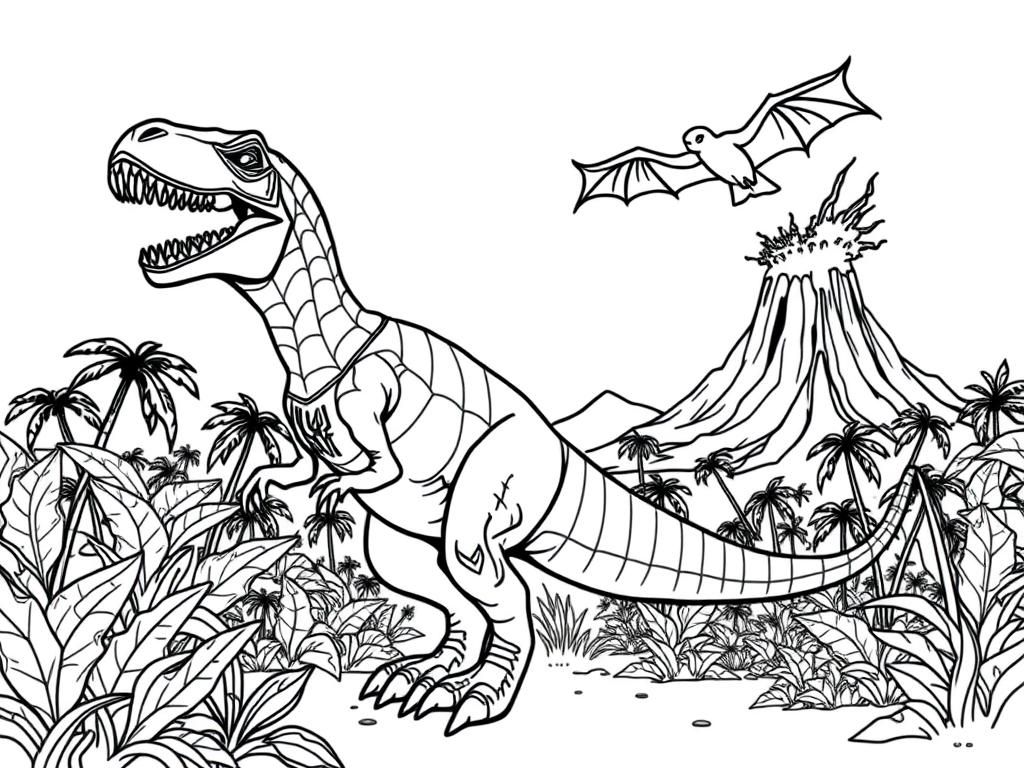 T-Rex Dinosaur Coloring Page