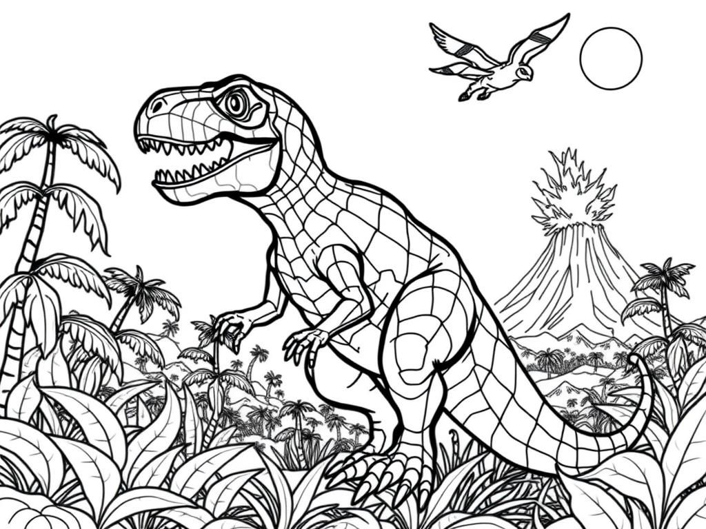 T-Rex Dinosaur Coloring Page