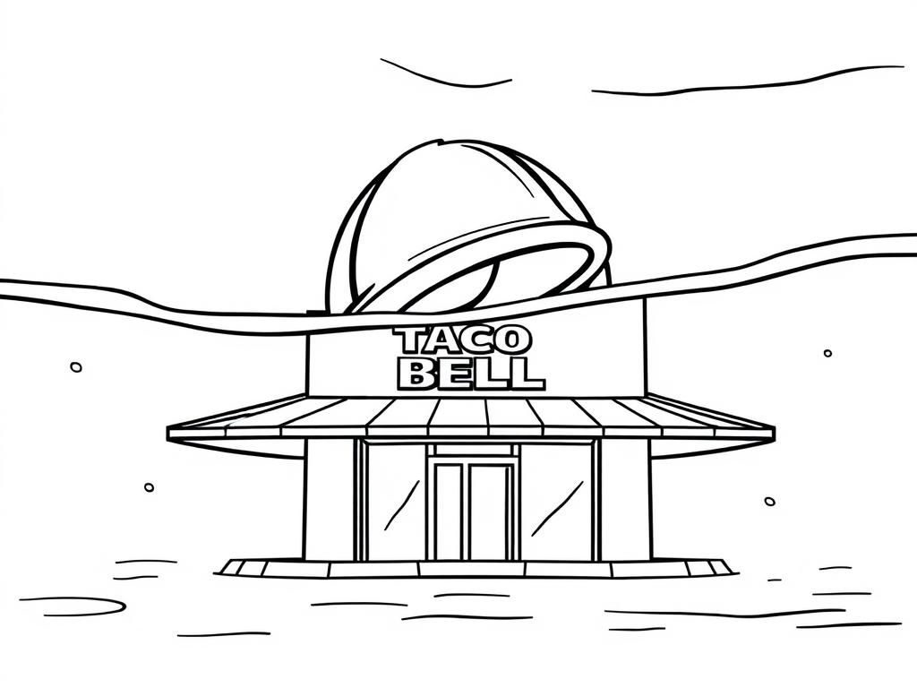 Taco Bell Restaurant Coloring Page