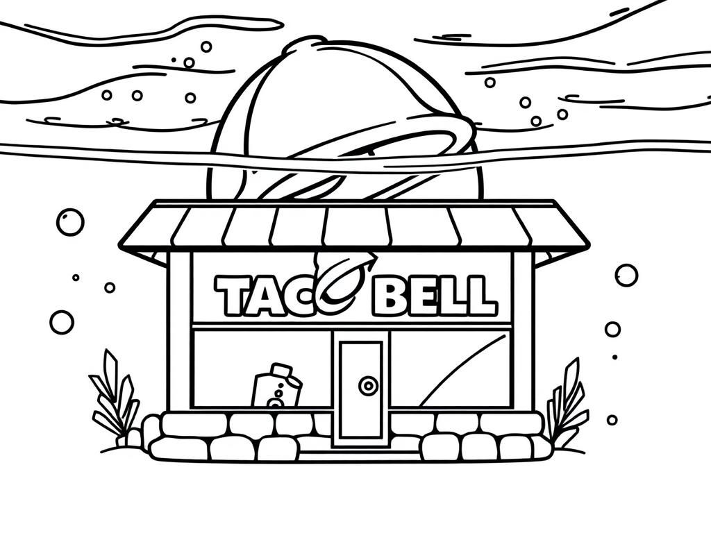 Underwater Taco Bell Coloring Page