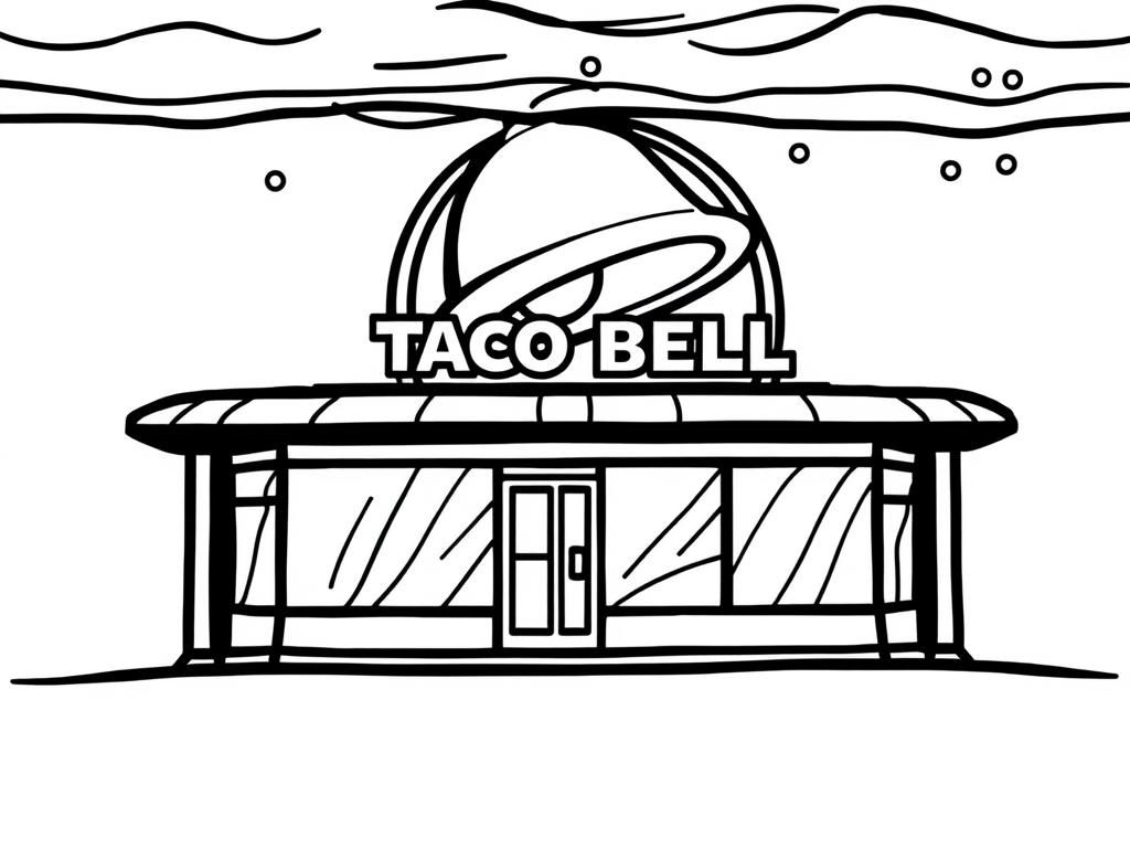 Taco Bell Restaurant Coloring Page
